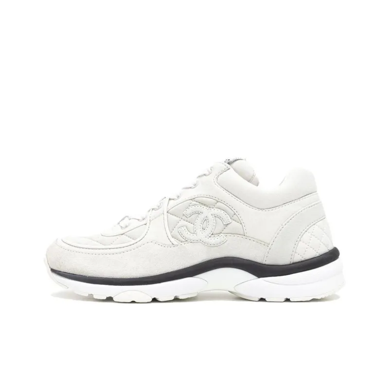 CHANEL Low Top Casual Shoes Women's Light Gray-0