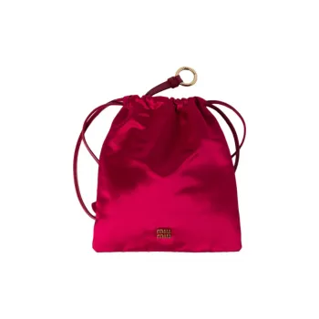 MIU MIU Satin Clutch Women's Rose Red
