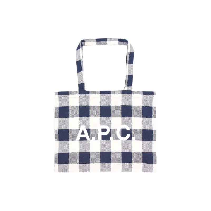 A.P.C Checked Large Tote Bag-0