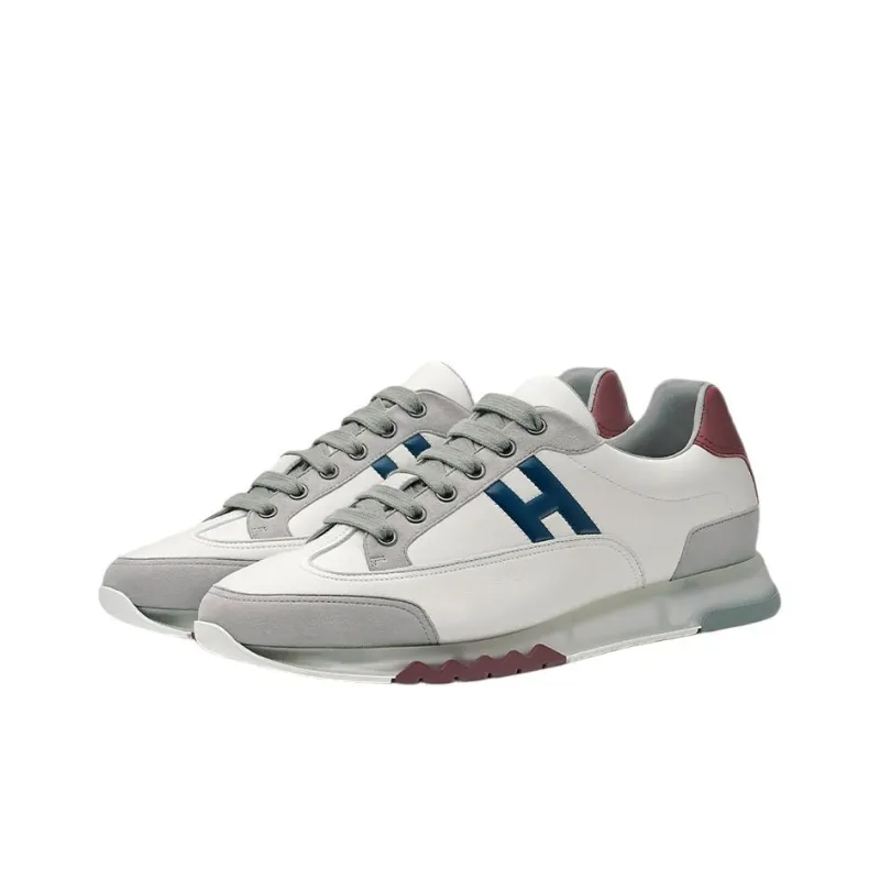 HERMES Trail Cushioning, Slip Resistant, And Abrasion Resistant Low Top Casual Shoes Men's White Gray-2