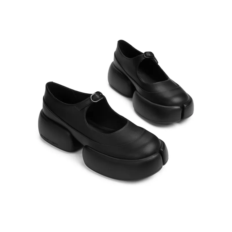 CHARLES&KEITH Small CK Gothic Lolita Style Casual Single Shoes 4.5cm Women's Black-2
