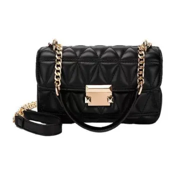 Carksky PU Shoulder Bag Small Size Women's Black/White