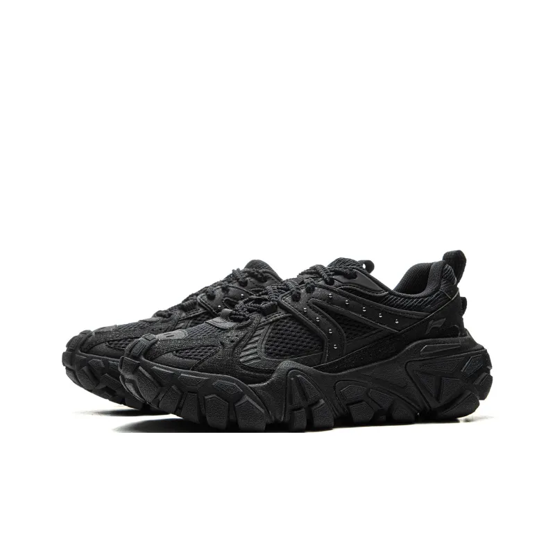 LiNing Dunes Cushioning Anti Slip Wear Resistant Breathable Height Increasing Low Top Casual Shoes Women's Black-2