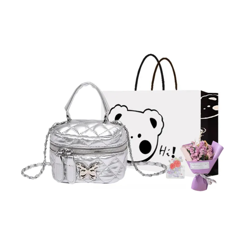 NX DOUGHNUT PU Handbag Regular Women's Black/White/Silver/Pink/Khaki-36