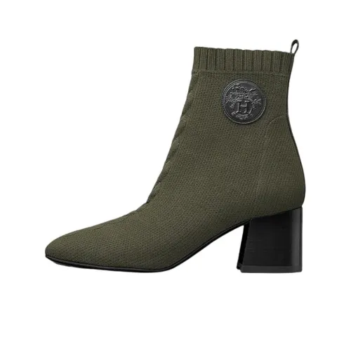 HERMES Volver Ankle Boots Women's Green