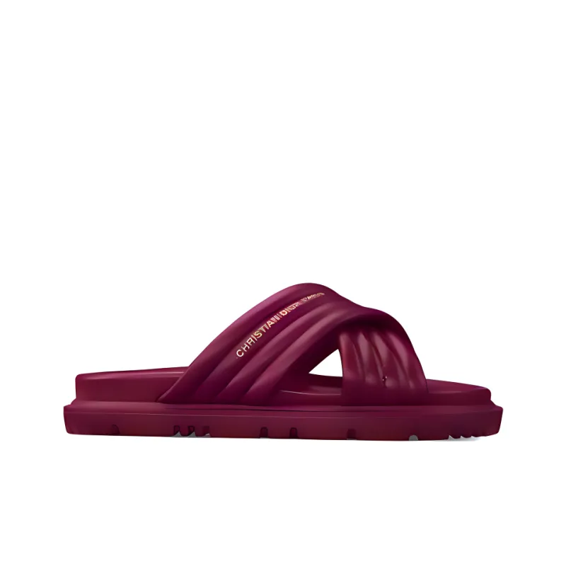 DIOR Odor-Resistant Slide Slippers Women's Dark Purple Red-1