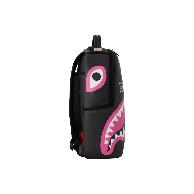 SPRAYGROUND Shark Mouth PVC Backpacks Men Black/Pink-2