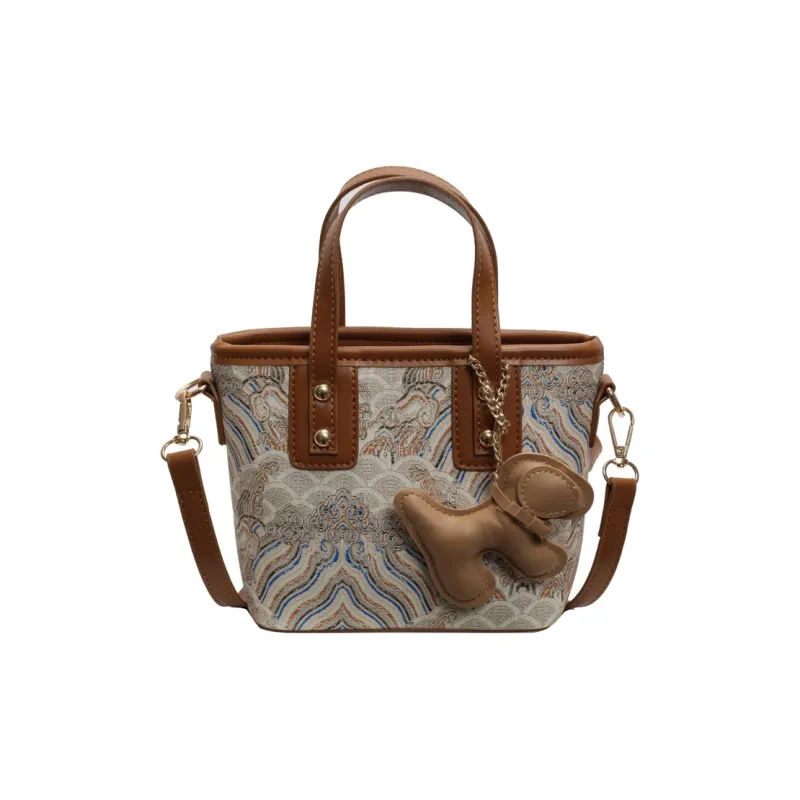 BAODIDAISHU PU Bucket Bag, Shoulder Bag, Crossbody Bag, Handbag Regular Women's Ecru/Black/Coffee/Brown-12