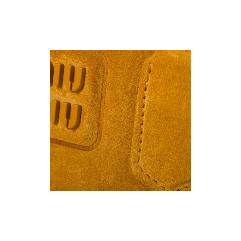 MIU MIU Arcadie Series Suede Shoulder Bag Crossbody Bag Handbag Women's Yellow-4