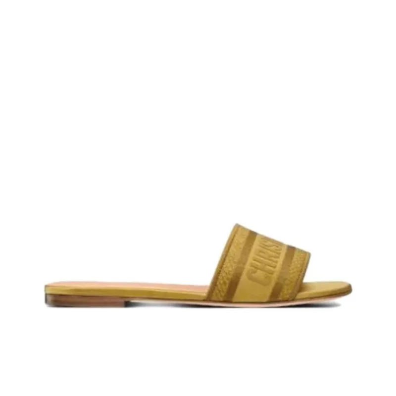 DIOR Dway Rubber Sole Antibacterial Slide Slippers Women's Brown-1