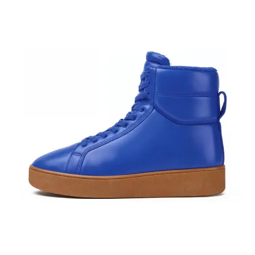 Bottega Veneta Quilt Stylish Skateboarding Shoes Men's Blue Brown