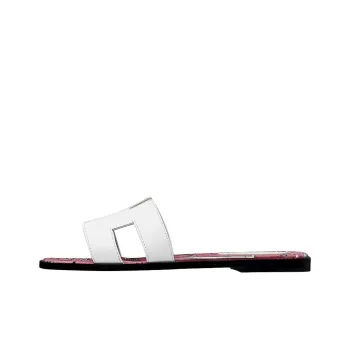 HERMES Oran Slide Slippers Women's White