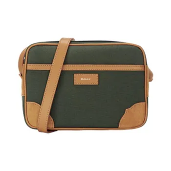 BALLY Recycled Polyester Messenger Bag Shoulder Bag Crossbody Bag Medium Size Men's Green