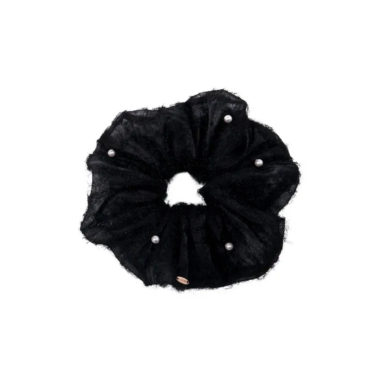 BABYBEI Metallic Yarn Hair Tie-Ethereal Sweet Style Versatile-Gentle Black Beige Hair Accessories Women's-4