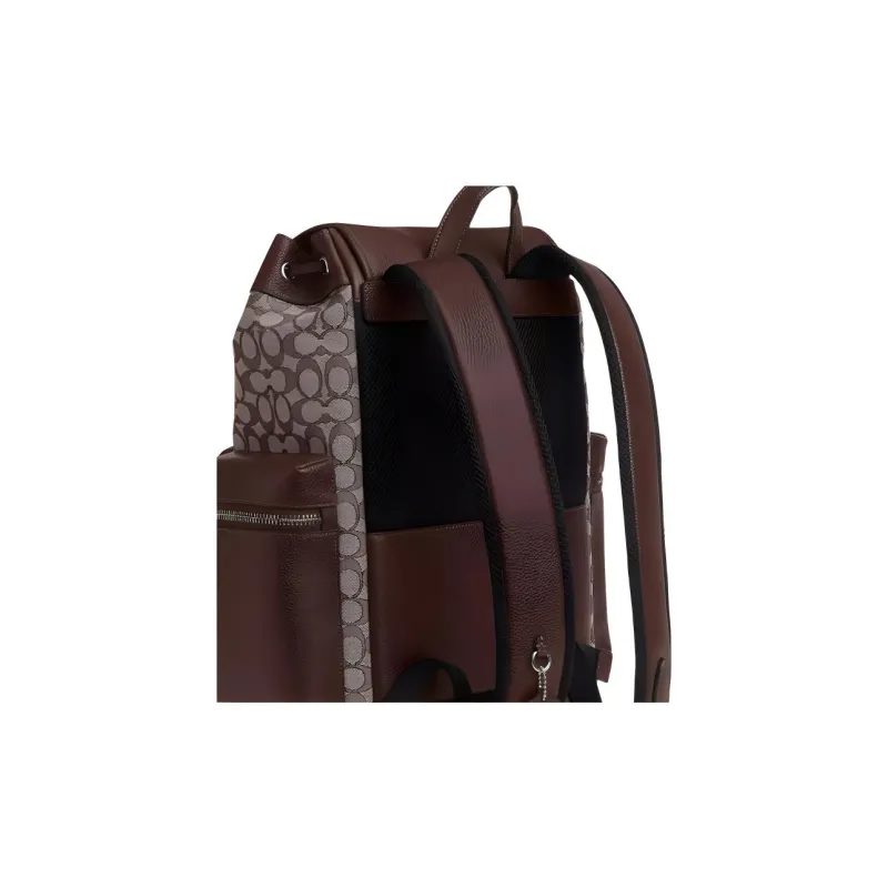 COACH Sprint Leather Backpack Large Size Men's Brown Multicolor-3