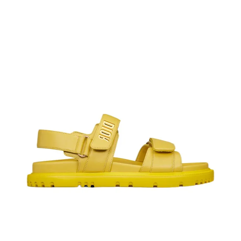 DIOR DiorAct One Strap Sandals Women's Mustard Yellow-1