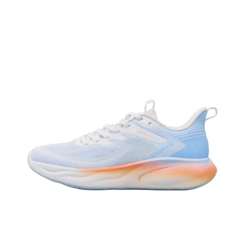 QIAODAN Cushioning Anti Slip And Wear Resistant Low Top Casual Running Shoes Men's White Blue-0