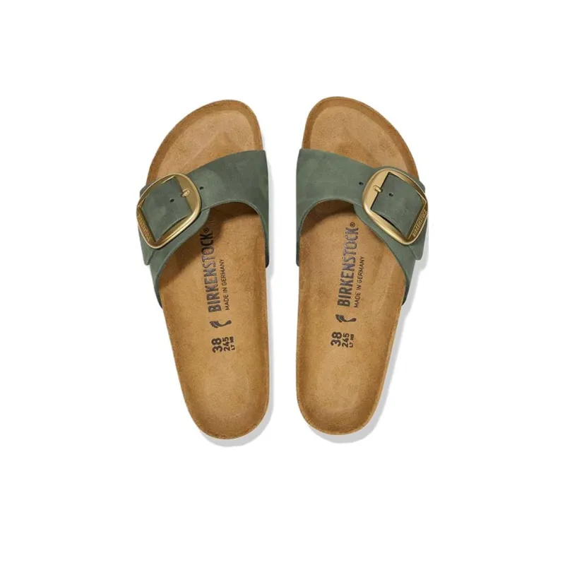 Birkenstock Madrid Big Buckle Series Slide Slippers Women's Green-4