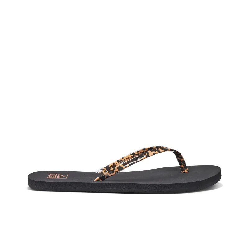 REEF Slip-Resistant Flip Flops Women's Black Brown-1