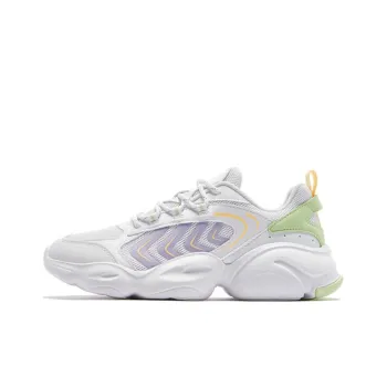 QIAODAN Anti-Slip Wear-Resistant Low-Top Chunky Sneakers Women's White Purple