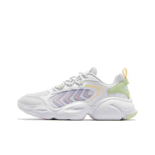 QIAODAN Chunky Sneakers Women's Low-Top Jordan White/Taro Purple