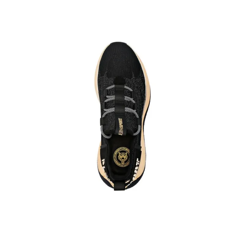PLEIN SPORT Slip Resistant Low Top Casual Shoes Unisex Black/Light Gold-3