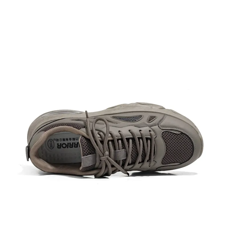Warrior Cushioned Slip Resistant Breathable Lightweight Low Top Chunky Sneakers Men's Olive Green-2