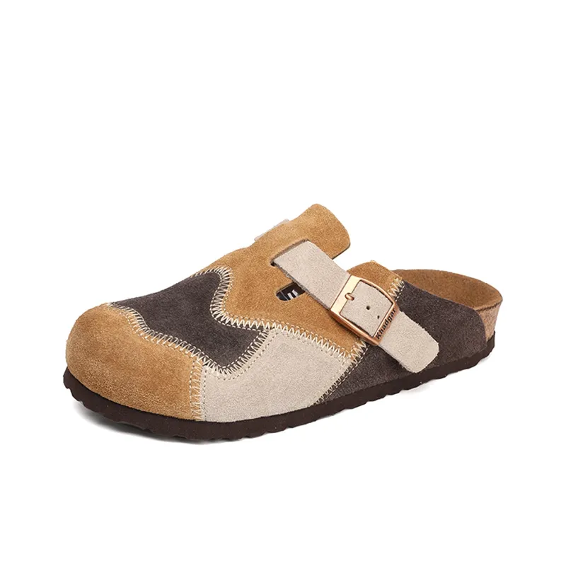 Khadgar Rubber Sole, Cork Sole, EVA Sole Slip Resistant Closed Toe Slippers Unisex-14