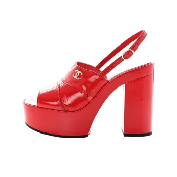 CHANEL One-Strap Sandals 10.5cm Women's Red