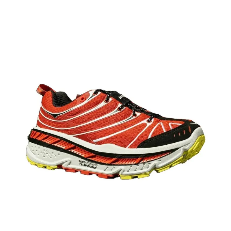 HOKA ONE ONE Stinson Evo OG Anti-Slip Wear-Resistant Low-Top Running Shoes Unisex Red White Black-1