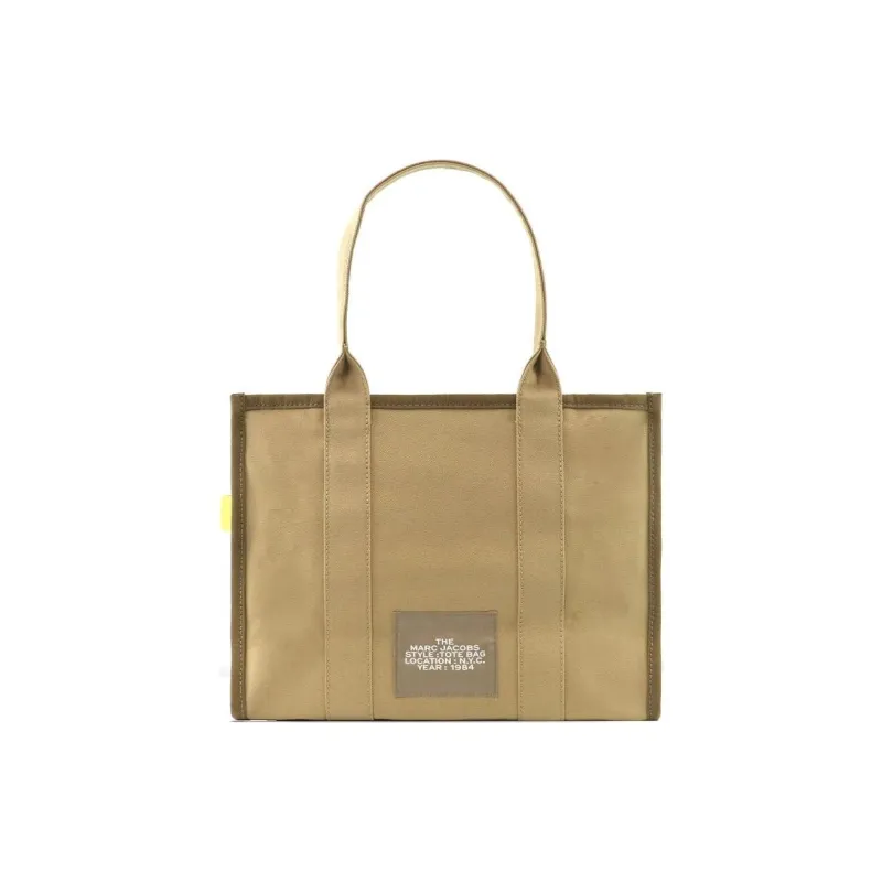 MARC JACOBS Cotton Tote Bag Shopping Bag Shoulder Bag Handbag Women's Beige & Green-1