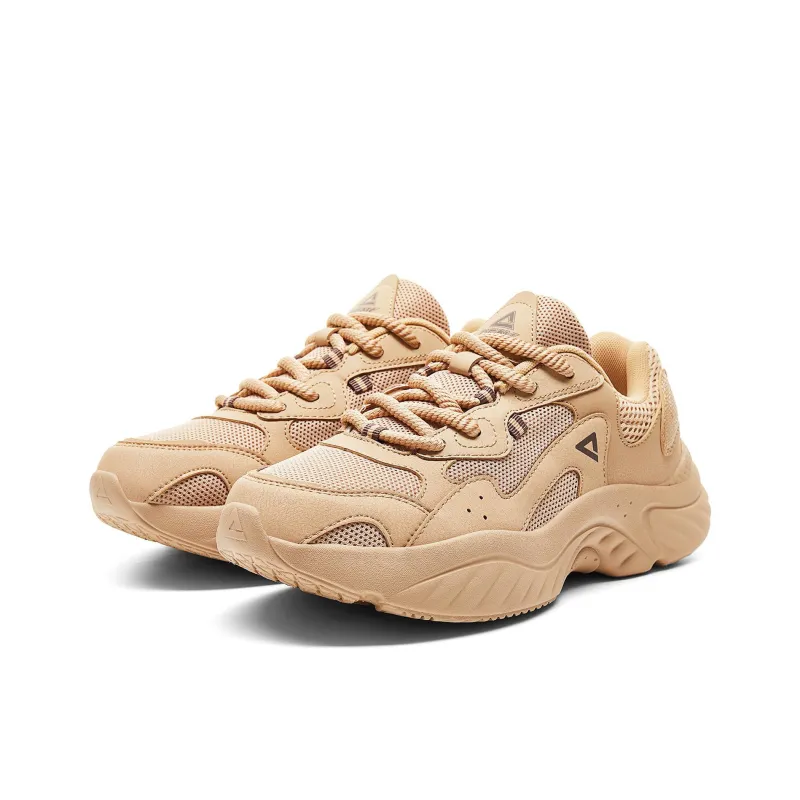 PEAK Little Fatty Shoes 2.0 Anti-Slip And Wear-Resistant Breathable Low-Top Chunky Sneakers Men's Sand Yellow-2