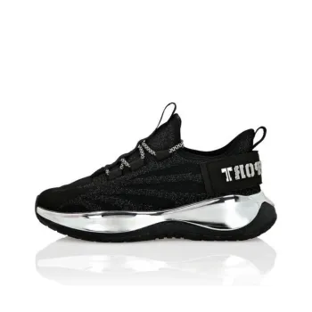 PLEIN SPORT Low Top Casual Shoes Unisex Black/Nickel
