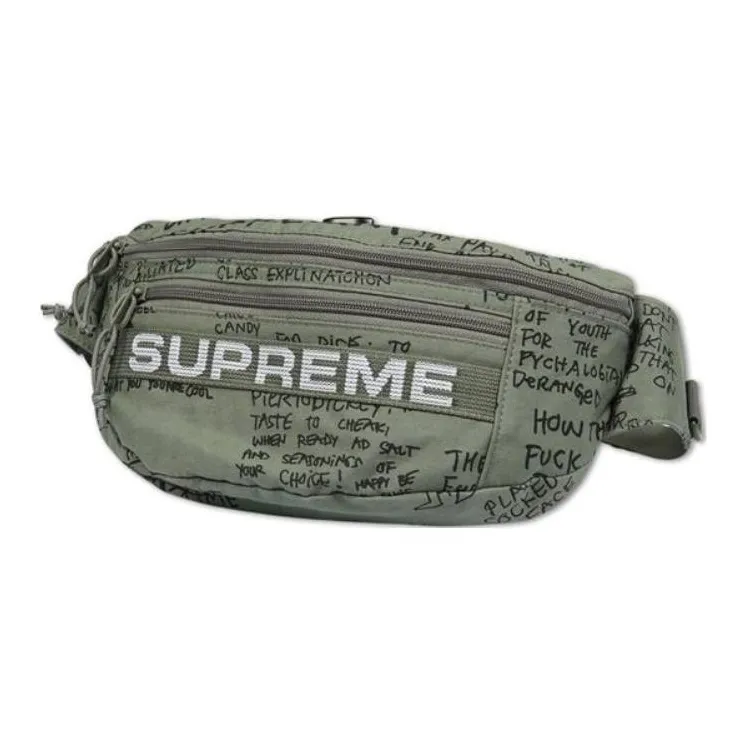 Supreme Cotton With Nylon Shoulder Bag, Crossbody Bag, Fanny Pack Regular Unisex Green-1