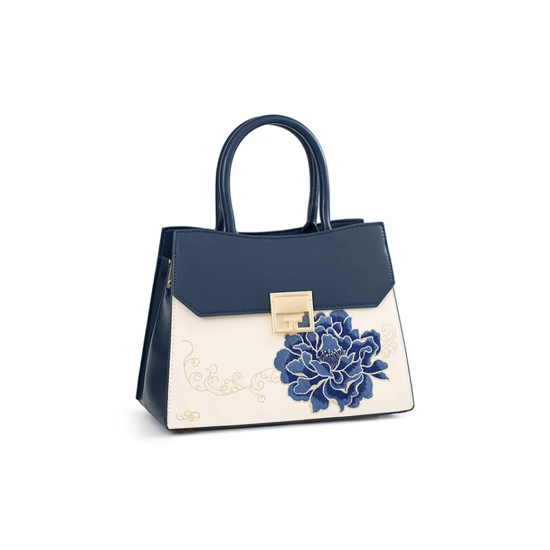 Vigno Synthetic Leather Handbag Regular Women's Red/Blue-1