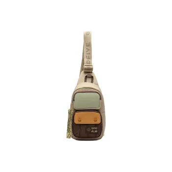 LiNing Badfive Polyester One Shoulder Crossbody Fanny Pack Regular Unisex Dark Brown/Khaki