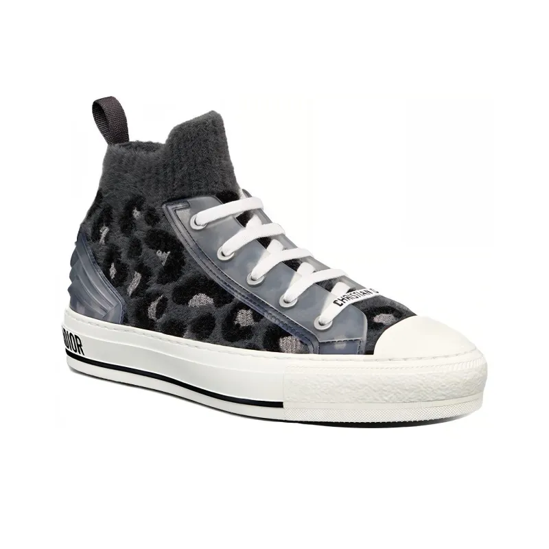 DIOR Walk'n'Dior Platform Shoes High-Top Stylish Skateboarding Shoes Women's Gray Blue-2