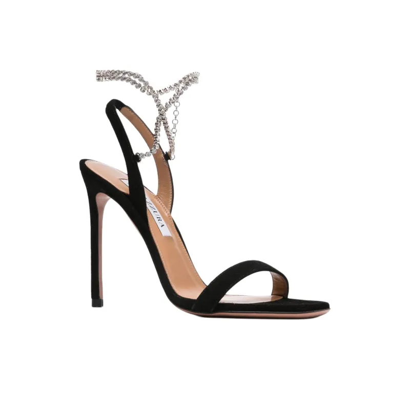 AQUAZZURA Sue One Strap Sandals 11.5cm Women's Black-2