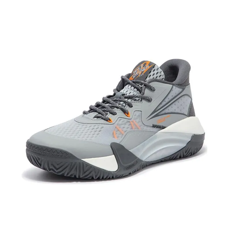 361° Thorns Slip-Resistant Low-Top Basketball Shoes Men's Gray-1
