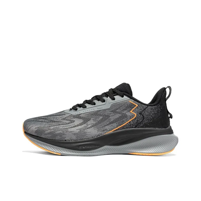 361° Anti Slip Wear Resistant Low Top Running Shoes Men's Black Orange-0