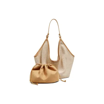 Teenmix PE Bonded Microfiber Synthetic Leather Tote Handbag, Shoulder Bag, Combo Bag Tubas Women's Brown/Black/Apricot
