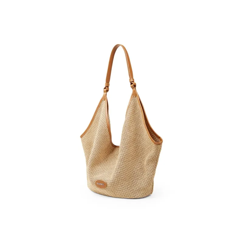 Teenmix PE Bonded Microfiber Synthetic Leather Tote Handbag, Shoulder Bag, Combo Bag Tubas Women's Brown/Black/Apricot-3