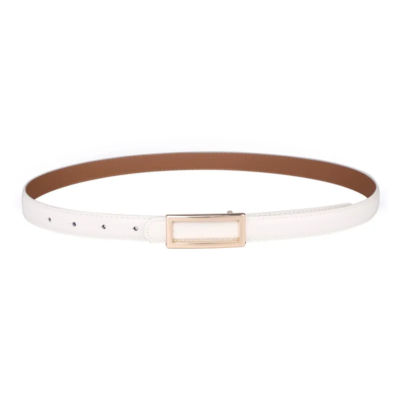Jaylen Oos Patent Leather Fashion Smooth Buckle Cow Leather Thin Belt Women's 1.9cm-13