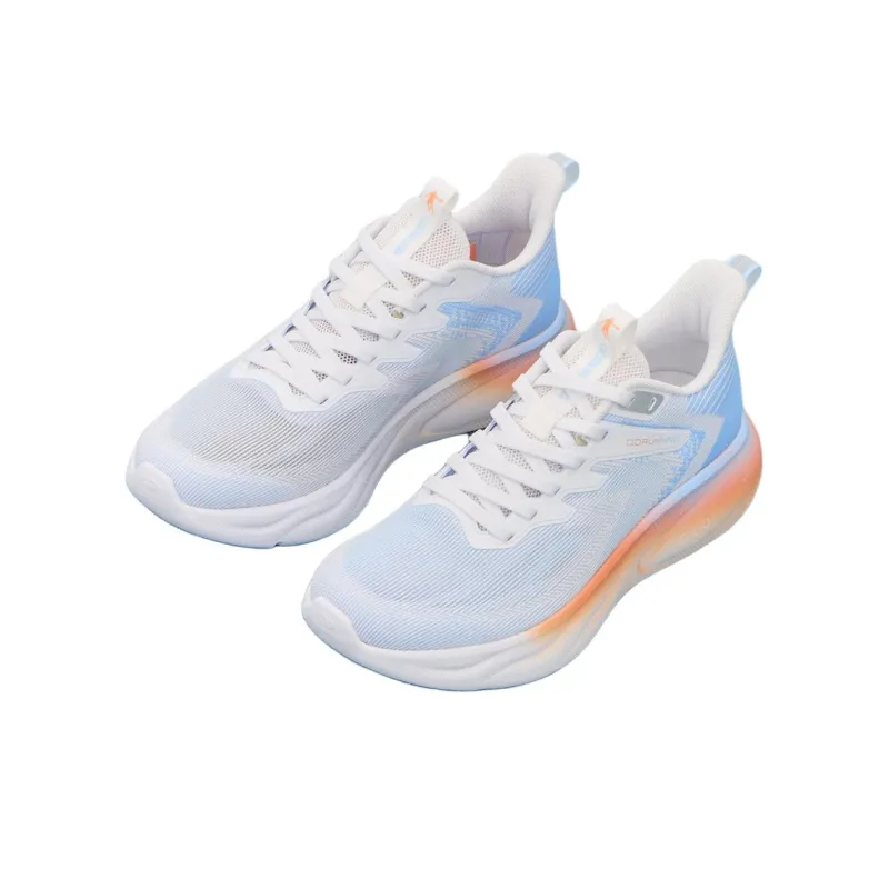 QIAODAN Cushioning Anti Slip And Wear Resistant Low Top Casual Running Shoes Men's White Blue-1
