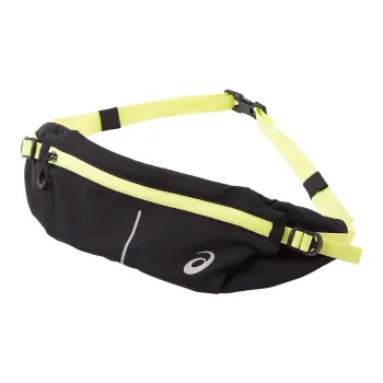 Asics Polyester Nylon Blend Fanny Pack Men's Black Yellow