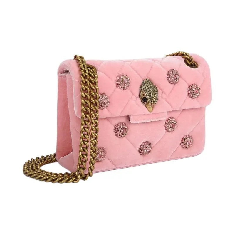 Kurt Geiger London Velvet Shoulder Bag Crossbody Bag Mini Women's Pink-1