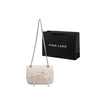 PINK·LAND PU Shoulder Bag Women's White/Pink