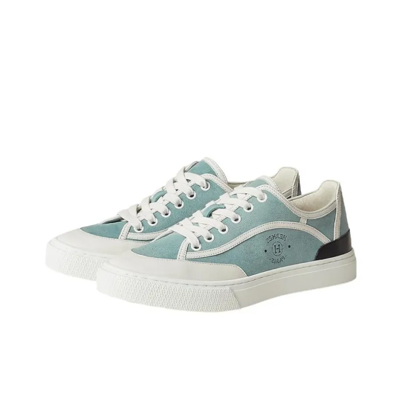 HERMES Geta Low-Top Stylish Skateboarding Shoes Women's Light Blue-2