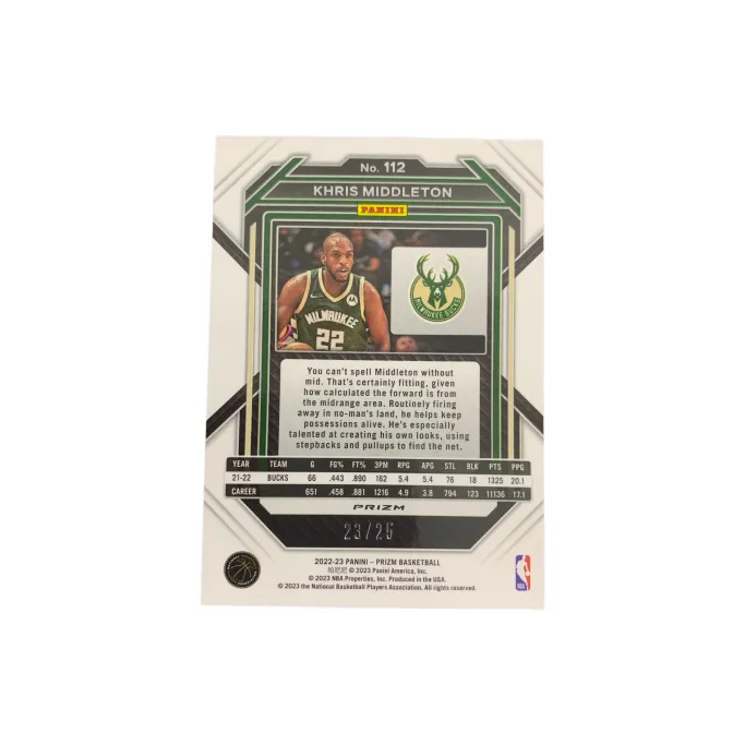 PANINI 2022 23 Prizm Chris Middleton Bucks MOJO Fold 23/25 Player Card Product Access Sports Cards 1 Pc-1