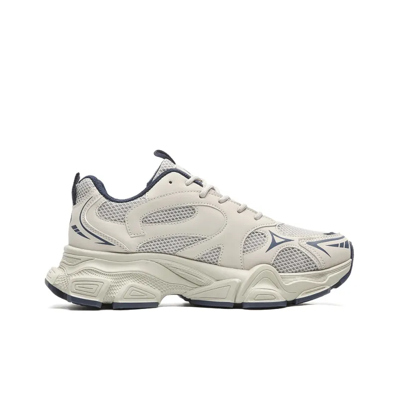 Warrior Breathable Height Increasing Low Top Chunky Sneakers Men's Gray Blue-2